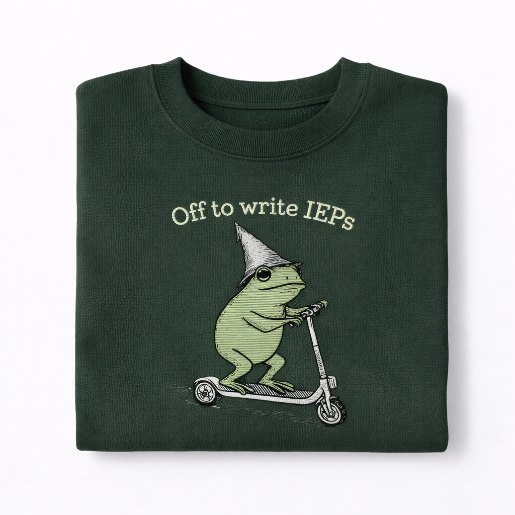 School Psychologist Shirt Special Education Counselor Embloidered Sweatshirt IEP Tee Frog Scooter Gift For SPED Inclusion Teacher Language