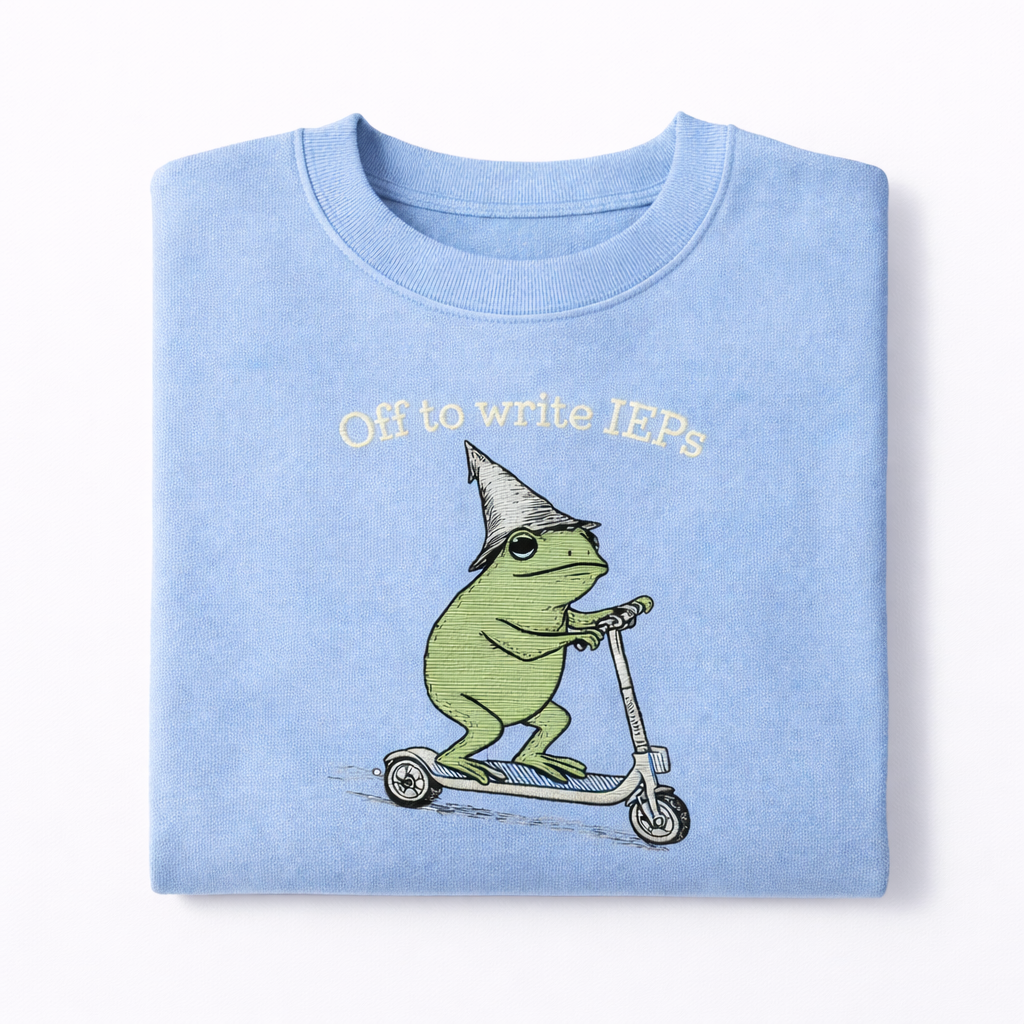 School Psychologist Shirt Special Education Counselor Embloidered Sweatshirt IEP Tee Frog Scooter Gift For SPED Inclusion Teacher Language
