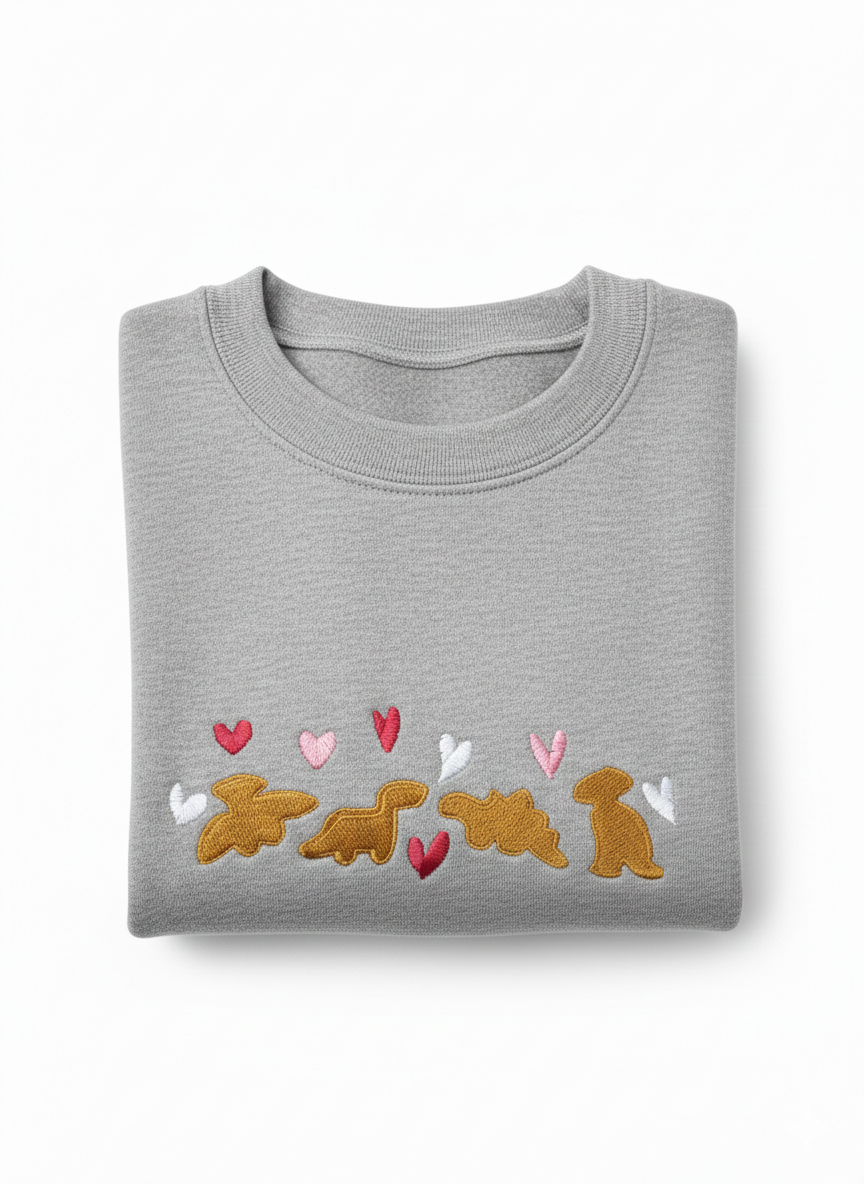 EMBROIDERED DINO NUGGETS Embroidered Sweatshirt Gift For Girlfriend Dino Nuggets Gifts for Her Birthday Gift for Her Gifts for Friends Cute