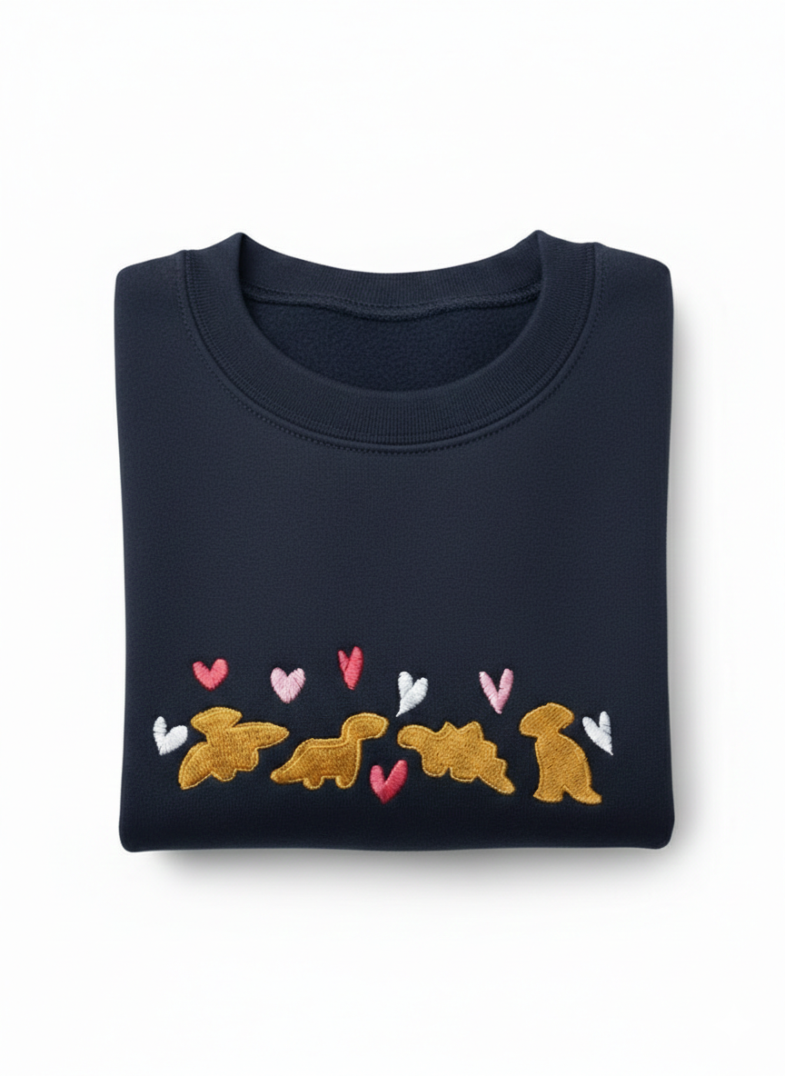 EMBROIDERED DINO NUGGETS Embroidered Sweatshirt Gift For Girlfriend Dino Nuggets Gifts for Her Birthday Gift for Her Gifts for Friends Cute