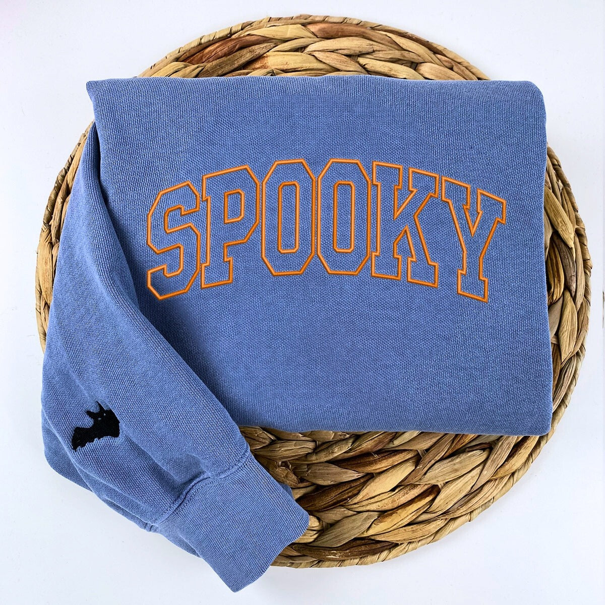 Comfort Color® Embroidered Boo Spooky Halloween Hoodies or Sweatshirt