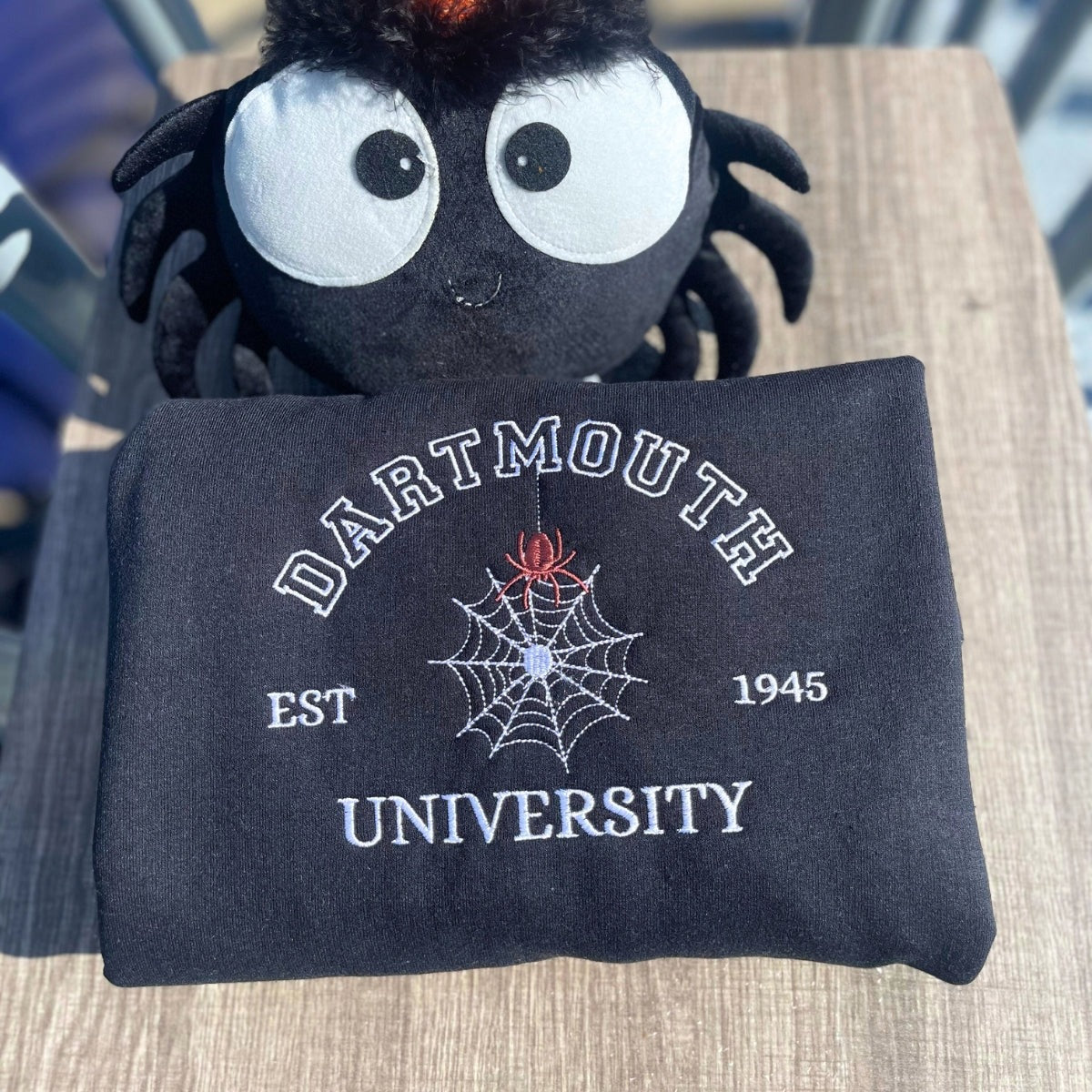 Comfort Color® Custom Embroidered University Spiderweb Halloween T-Shirt or Sweatshirt