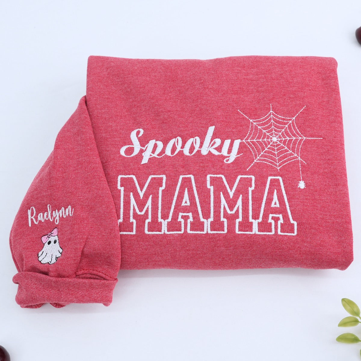 Custom Spooky Mama T-Shirt, Sweatshirt Or Hoodie, Fall Sweatshirt, Embroidered Gift for Mama, Halloween Gift for Moon