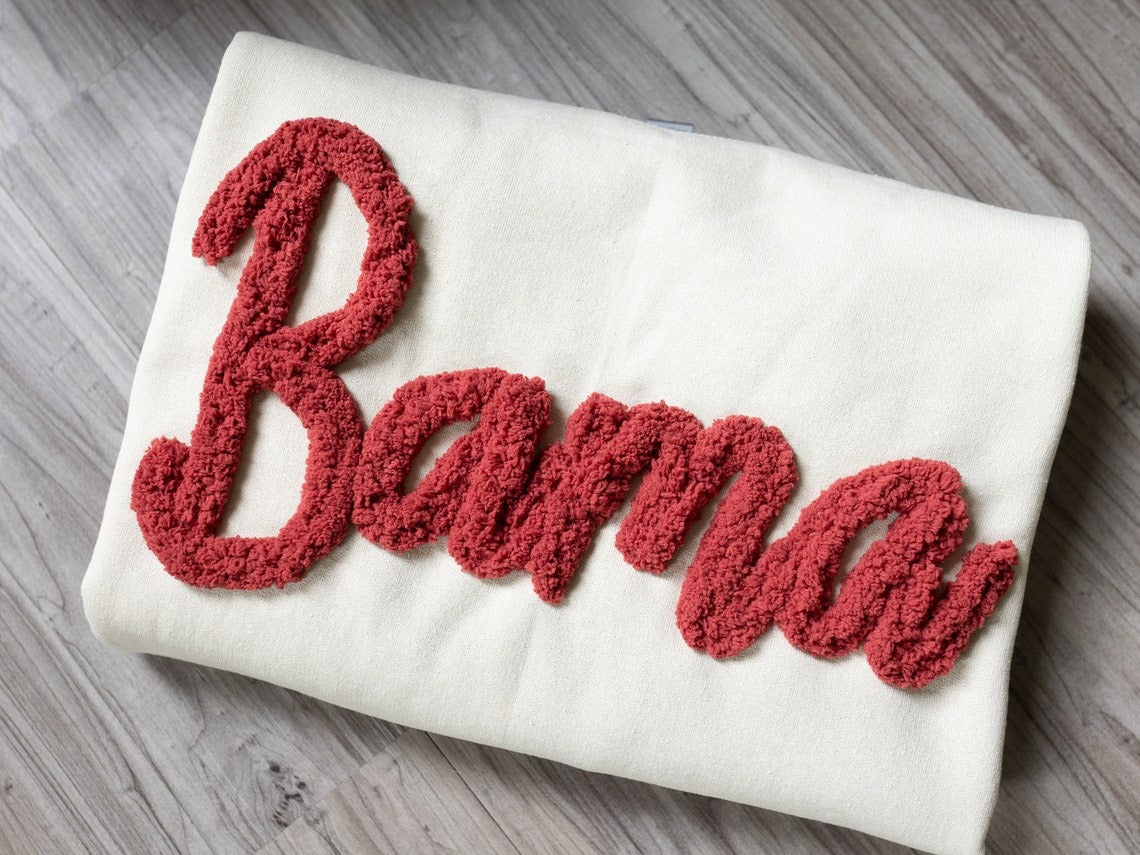 Alabama Crimson Tide Pullover: Chenille Embroidered Sweatshirt