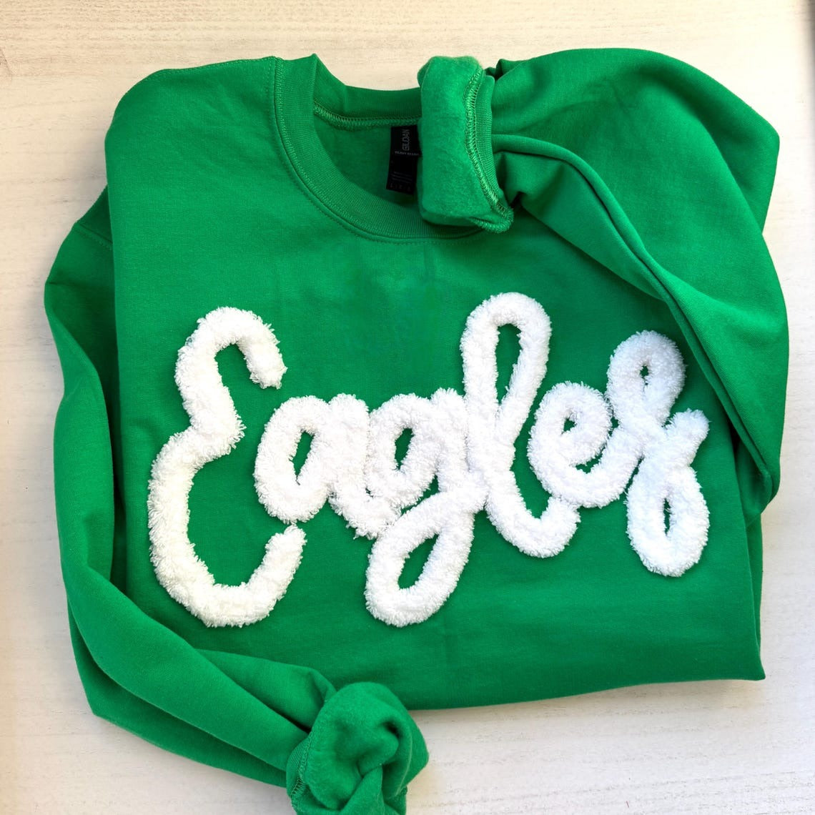 Eagles Sweatshirt: Chenille Embroidered Football Team Crewneck