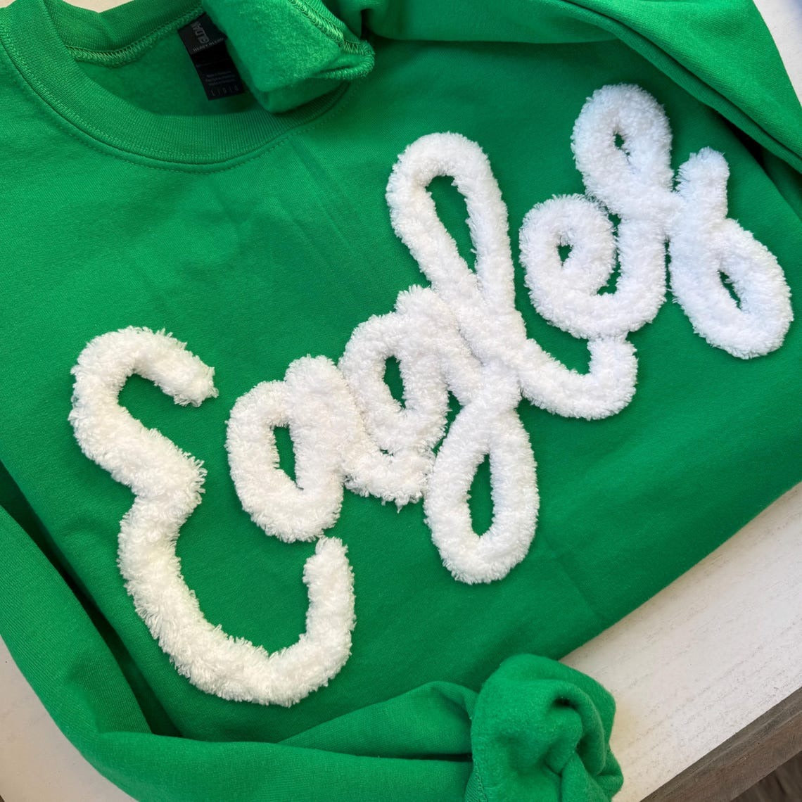 Eagles Sweatshirt: Chenille Embroidered Football Team Crewneck