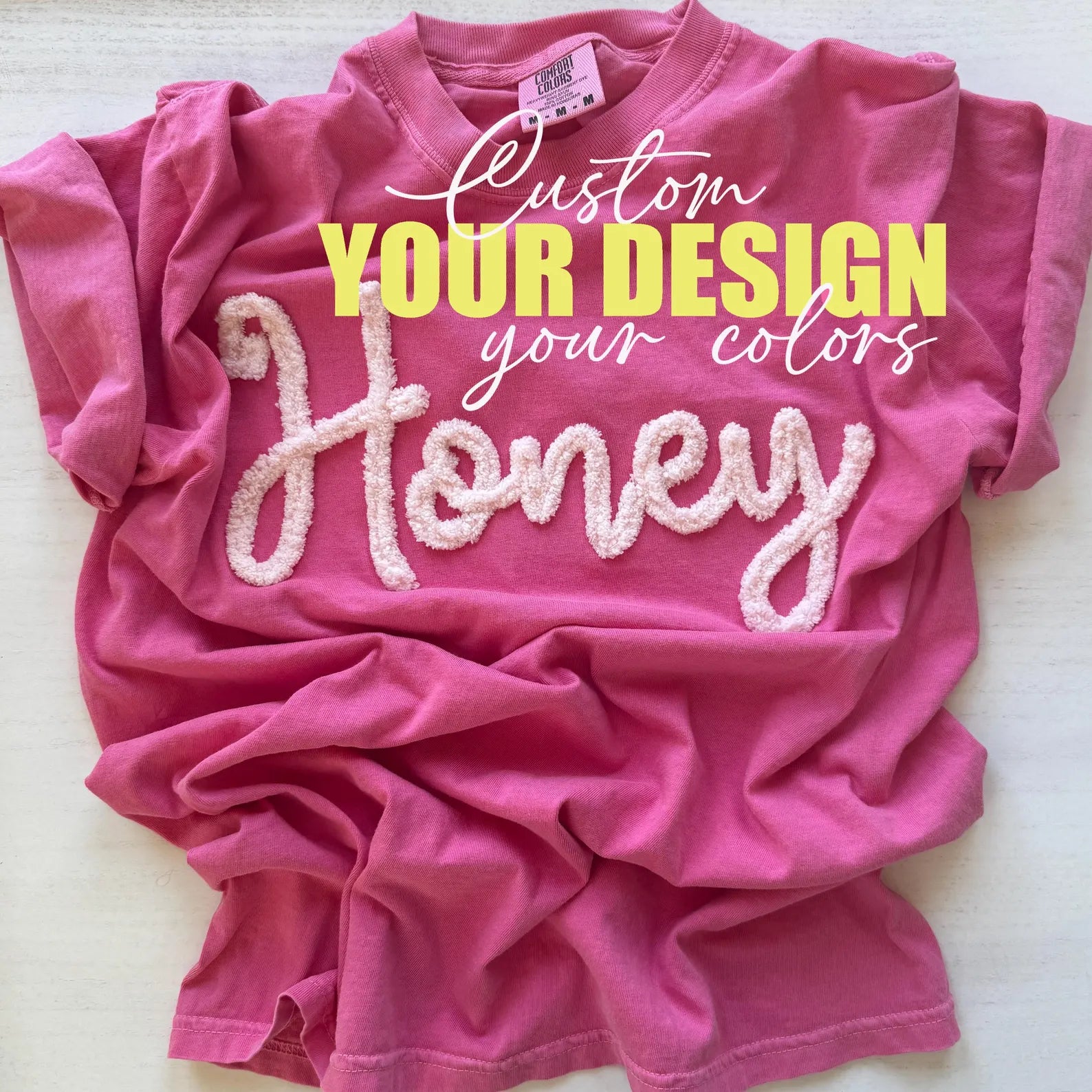 Comfort Colors® - Personalized Chenille Yarn Embroidered