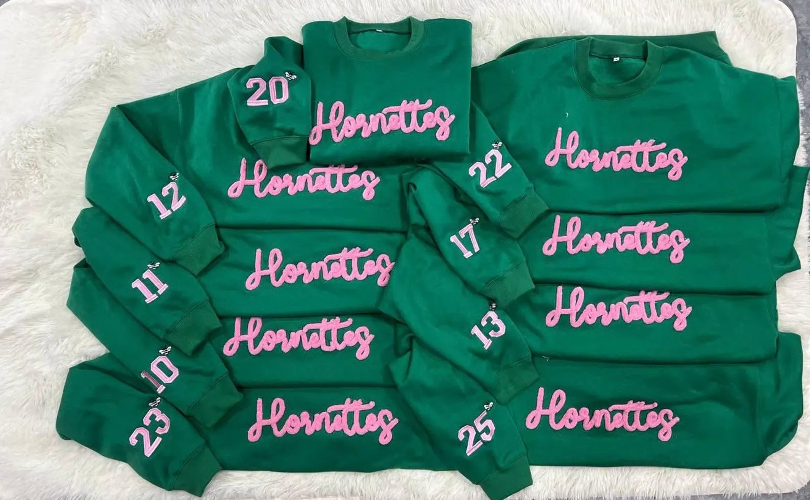 Custom Name Chenille Yarn Embroidered Sports Team Sweatshirt