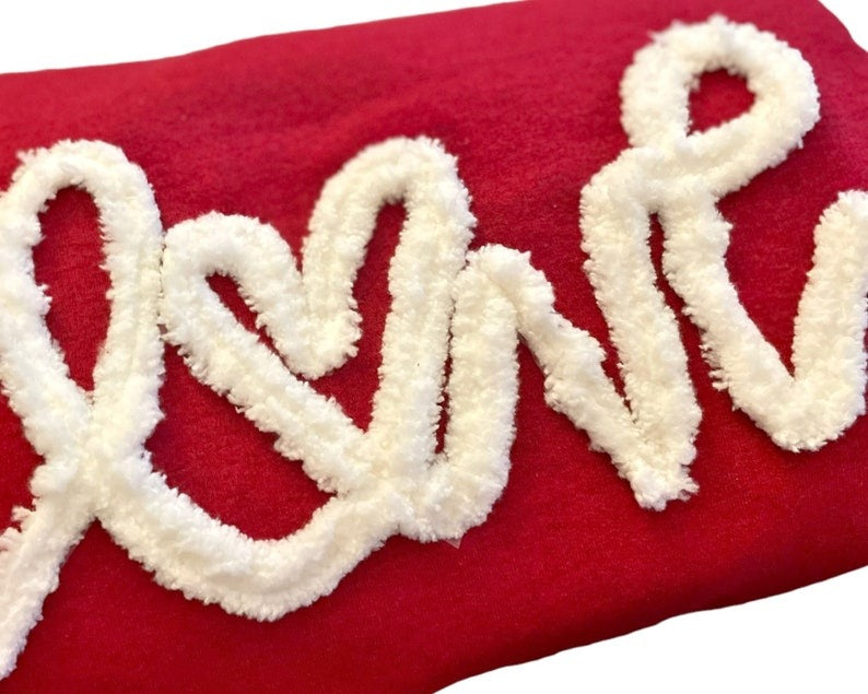Valentine Chenille Yarn Embroidered Sweatshirt – Fuzzy Love Letter Sweater, Cozy Valentine’s Day Gift for Her, Cute Couple Pullover