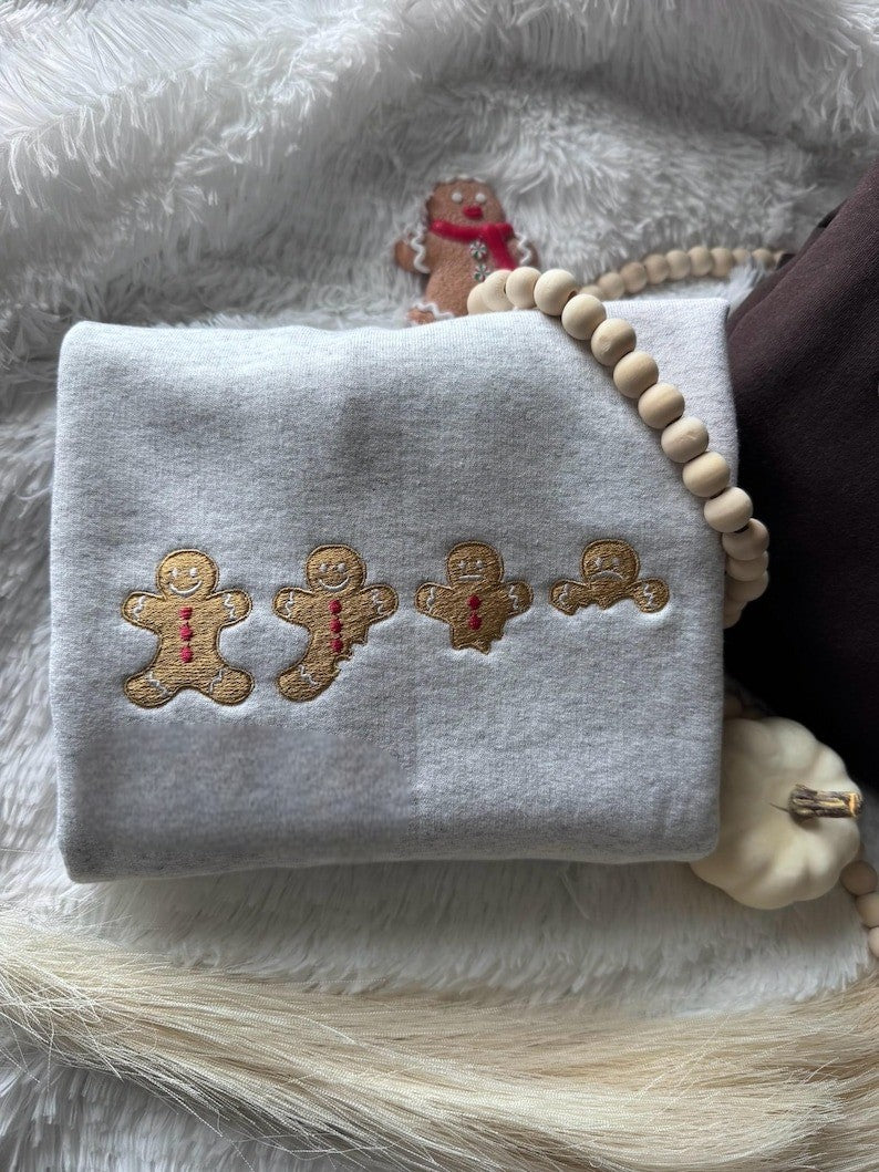 EMBROIDERED CHRISTMAS SWEATSHIRT Gingerbread Sweatshirt Cozy Christmas Crewneck Christmas Jumper Festive Sweatshirt Gifts for Her