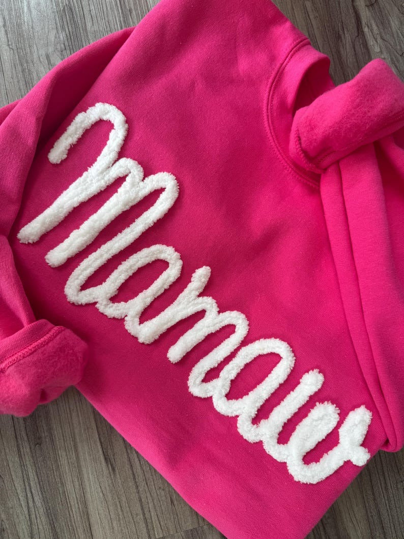 Mamaw Sweatshirt, Grandma Christmas Gift, Chenille Yarn Sweatshirt, Personalized Sweatshirt, Embroidered Mamaw Sweatshirt, Mamaw Crewneck