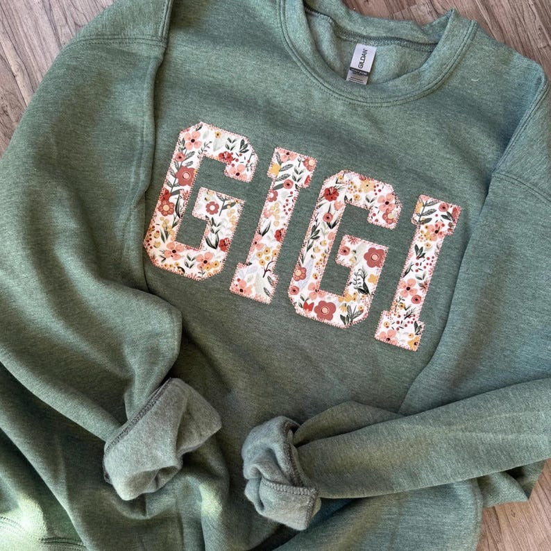 Custom Embroidered Gigi Sweatshirt: Floral Appliqué Pullover