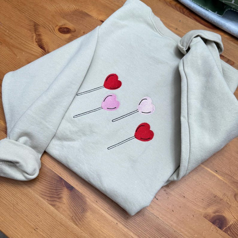 Embroidered Candy Heart Valentine's Day Sweatshirt
