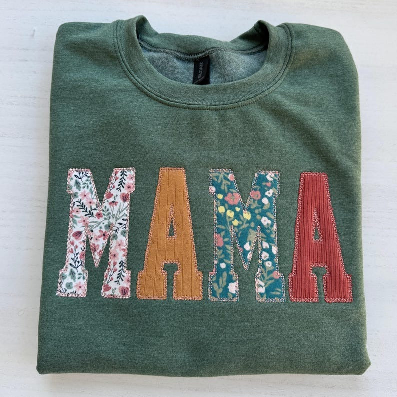 Custom Embroidered Mama Sweatshirt: Keepsake Clothing Gift