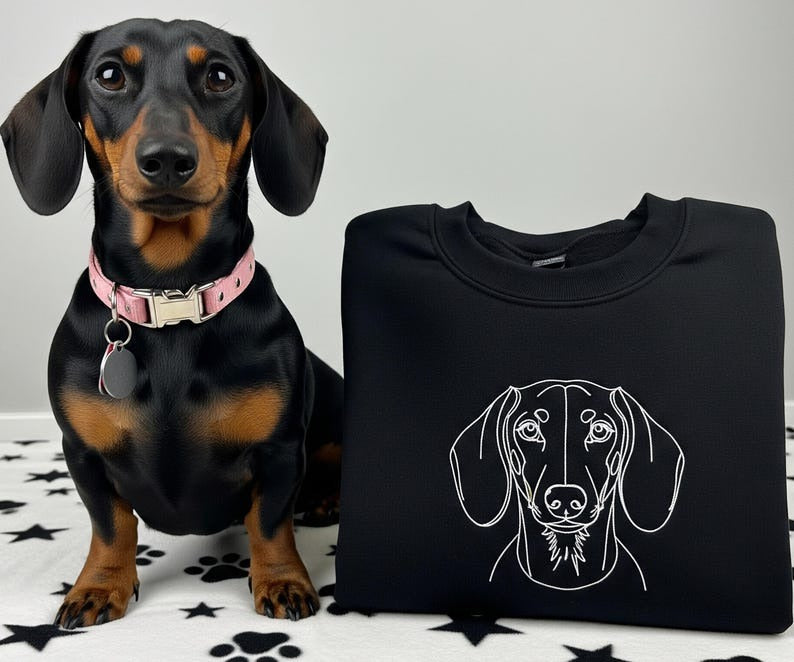 Custom Dog Face Embroidered Sweatshirt Personalized Pet Portrait Sweater Gift for Dog Mom Custom Pet Lover Crewneck Unisex Hoodie (Copy)