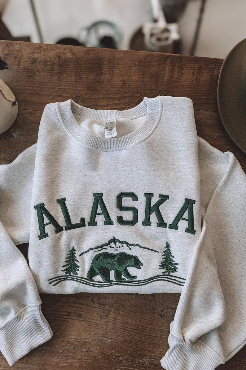 Alaska Embroidered Sweatshirt, Alaska Cruise 2025 Crewneck, Family Vacation Trip for Alaska Lover, State Sweatshirt, Alaska Trip Shirt