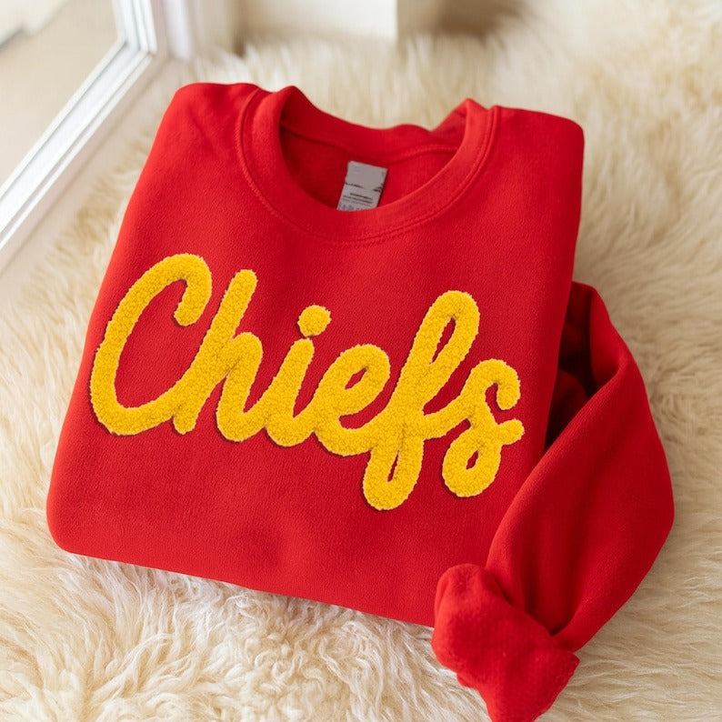 Teacher Chenille Yarn Embroidered Sweatshirt, Custom Holiday Crewneck, Christmas Gift for Teacher, Cozy Women's Teacher Shirt