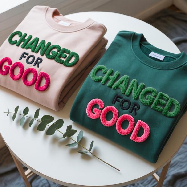 Changed For Good Chenille Yarn Embroidered Sweatshirt, Elphaba Glinda Hoodie, Defy Gravity Wizard of Oz Fan Christmas Gift