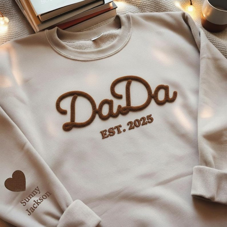 Chenille Yarn Embroidered Sweatshirt – Personalized Mama / GiGi / Grandma Gift for Mom & Pregnancy