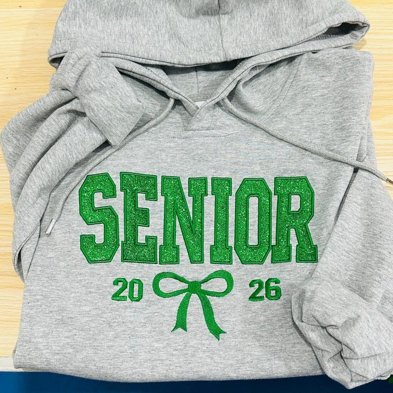 Custom Senior Sequin Embroidered Sweatshirt: Graduation Gift