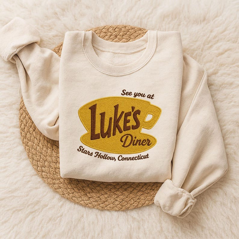 Embroidered Luke’s Diner Sweatshirt | Stars Hollow Crewneck | Cozy Fall Sweatshirt | Autumn Festival Sweater | Gilmore Girls Gift for Her
