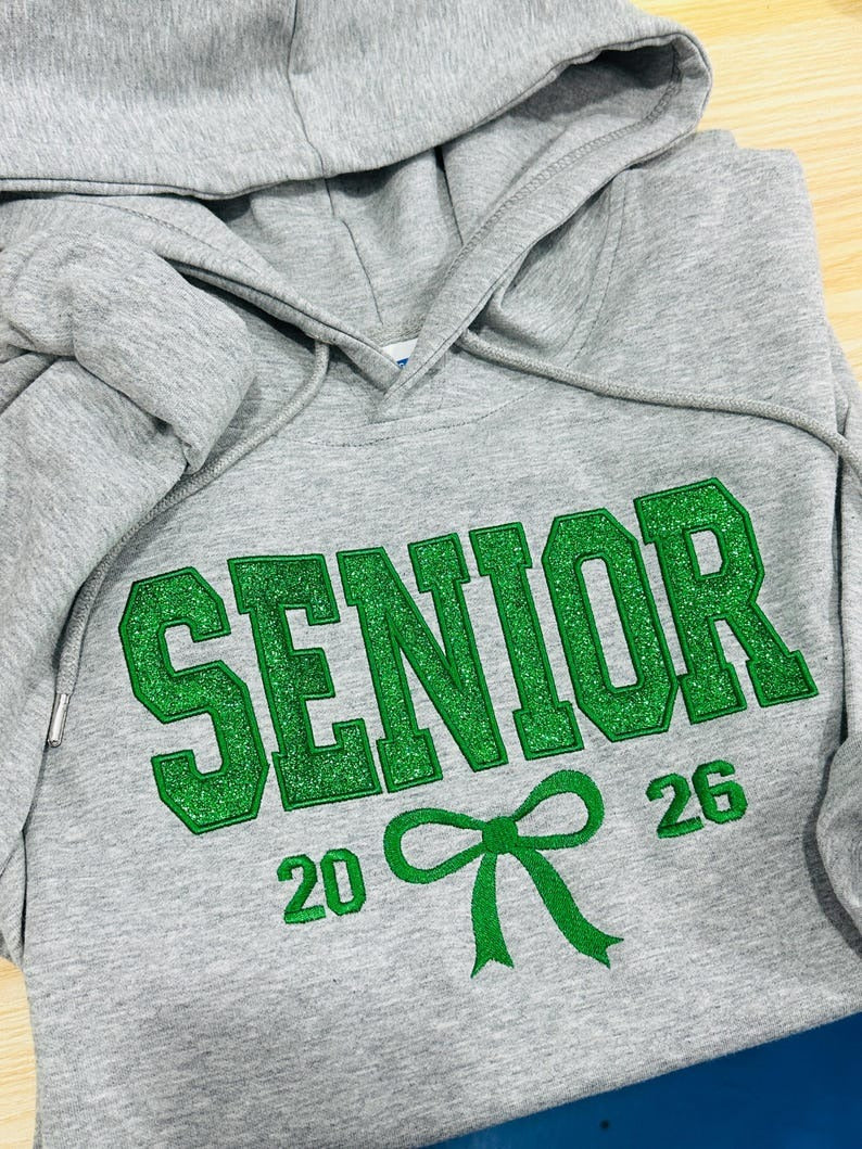 Custom Senior Sequin Embroidered Sweatshirt: Graduation Gift