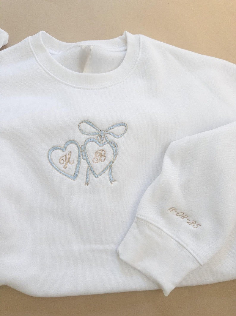 Custom Embroidered Coquette Bride Sweatshirt, Future Mrs Sweatshirt, Gift for Fiancee, Custom Bride Sweater, Bridal Shower Gift for Bride