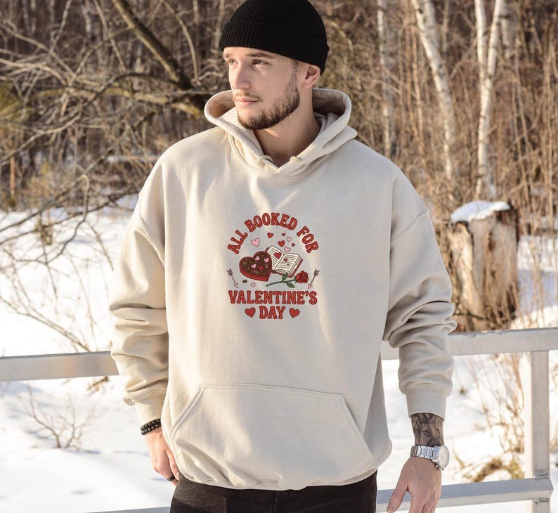 Embroidered All Booked For Valentines Sweatshirt, Valentines Day Outfit, Book Lover Gift