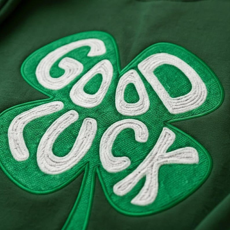 Embroidered Lucky Shamrock Sweatshirt Good Luck Gift St. Patrick's Day Gift