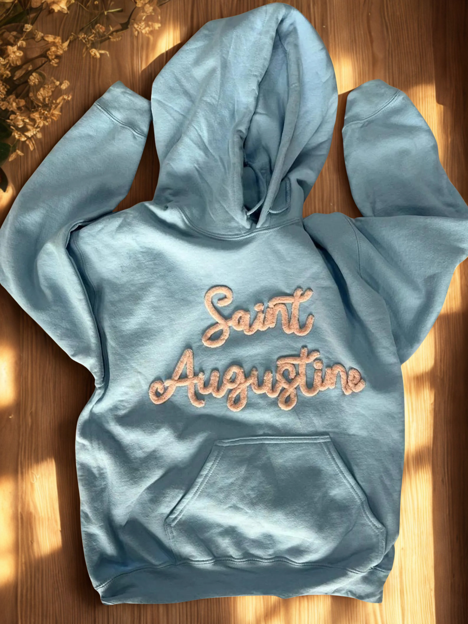 Custom Name Chenille Yarn Embroidered Sports Team Hoodie