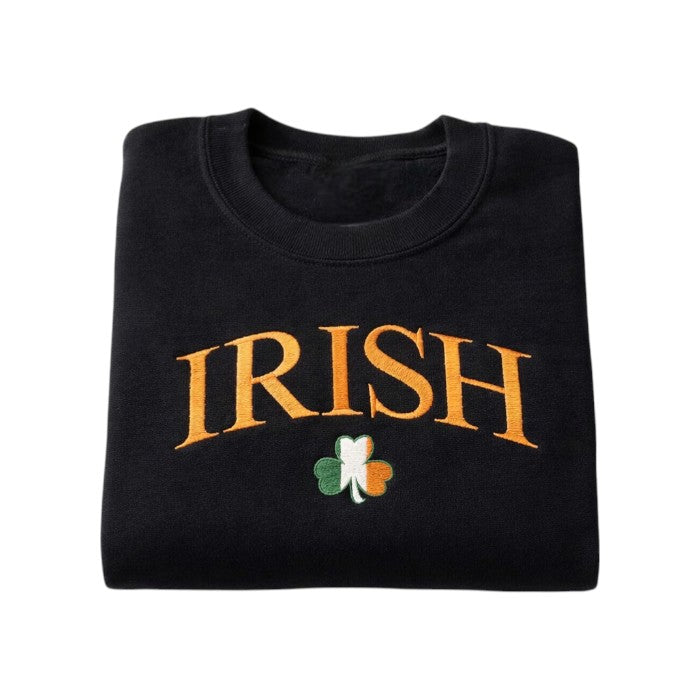 EMBROIDERED IRISH Sweatshirt Embroidered Sweatshirt St Patrick Sweatshirt Lucky Sweatshirt Comfort Color Sweatshirt Gift For Her Cozy Gift
