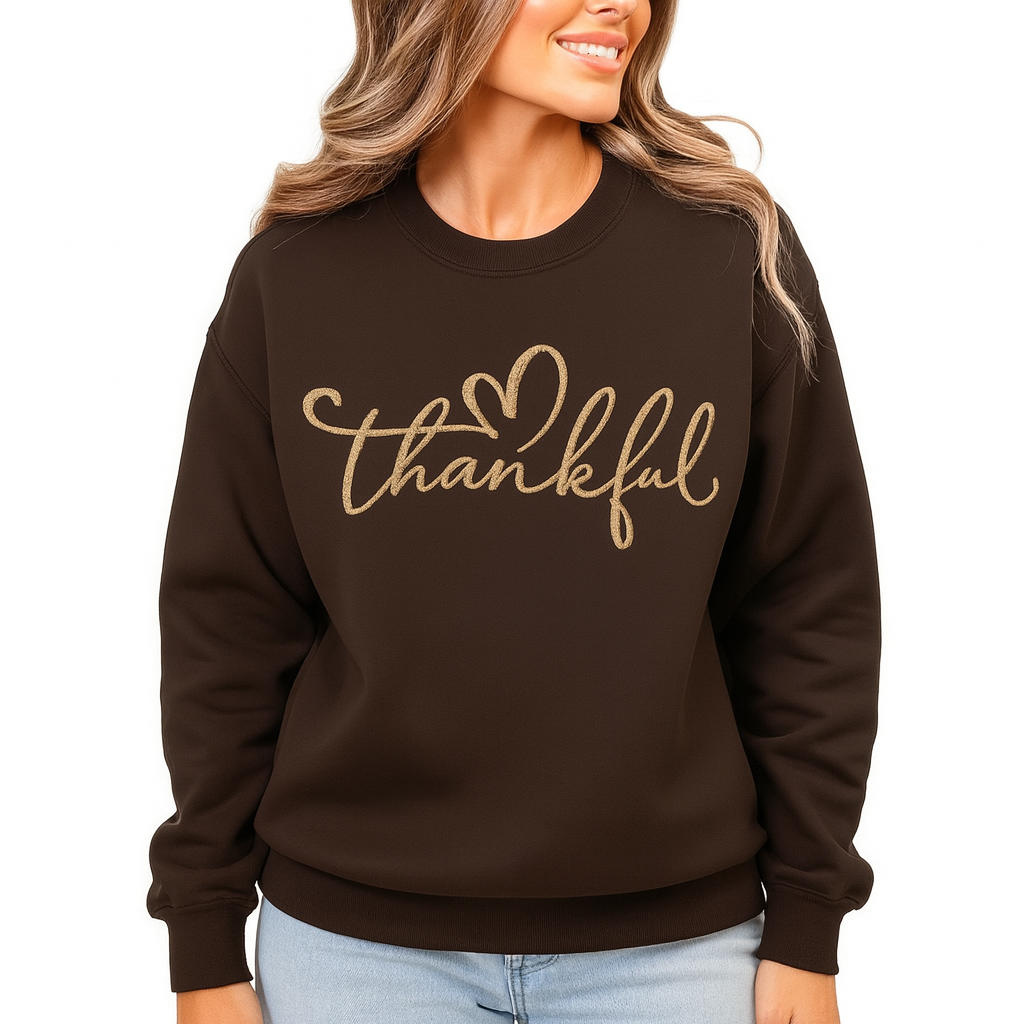 Thankful Sweatshirt Chenille yarn, Thanksgiving Sweatshirt, Thankful Lover Sweatshirt, Fall Season Sweatshirt, Autumn Sweatshirt, Religious Gift