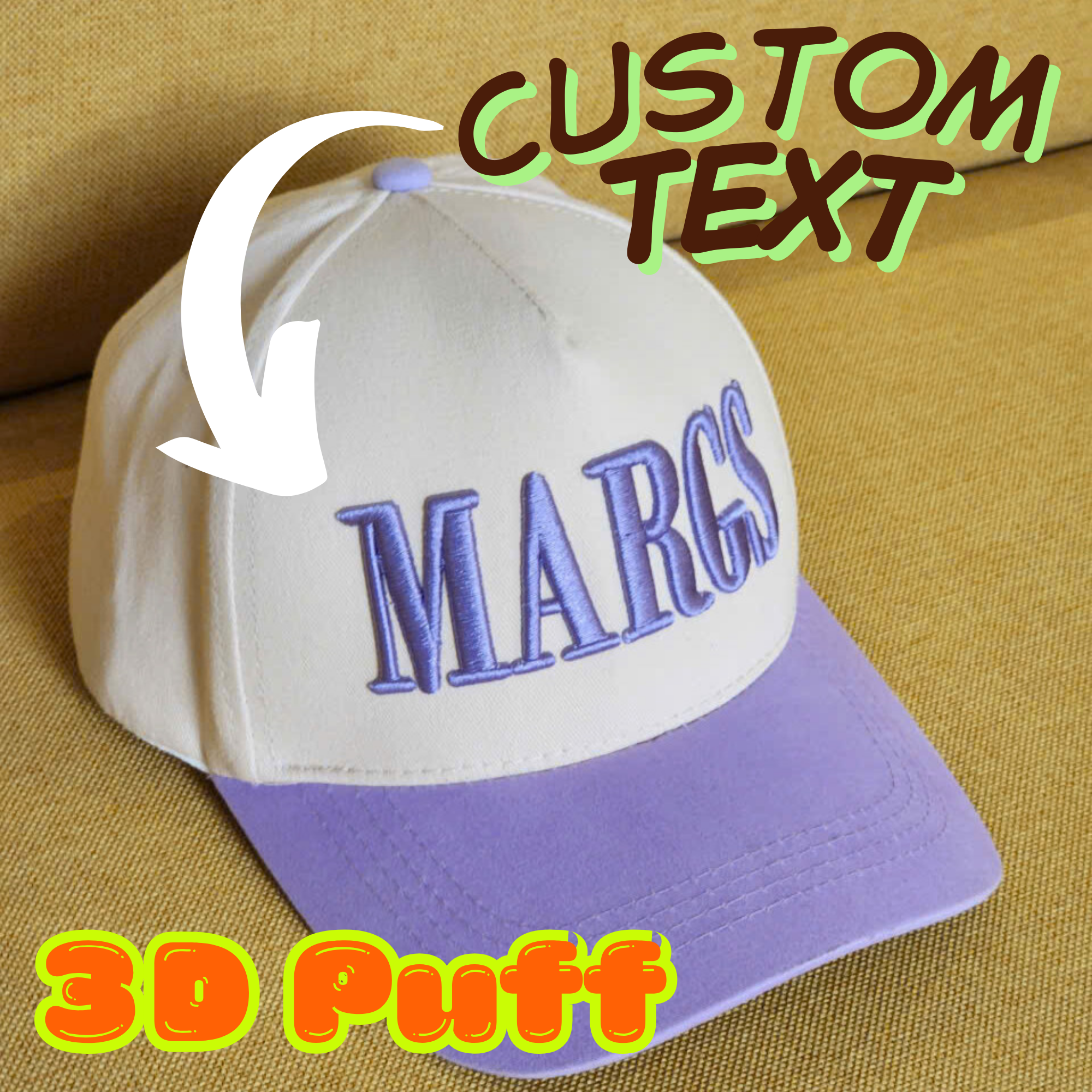 Custom 3D Puff Embroidered Hat – Personalized Baseball Cap with Your Text or Logo