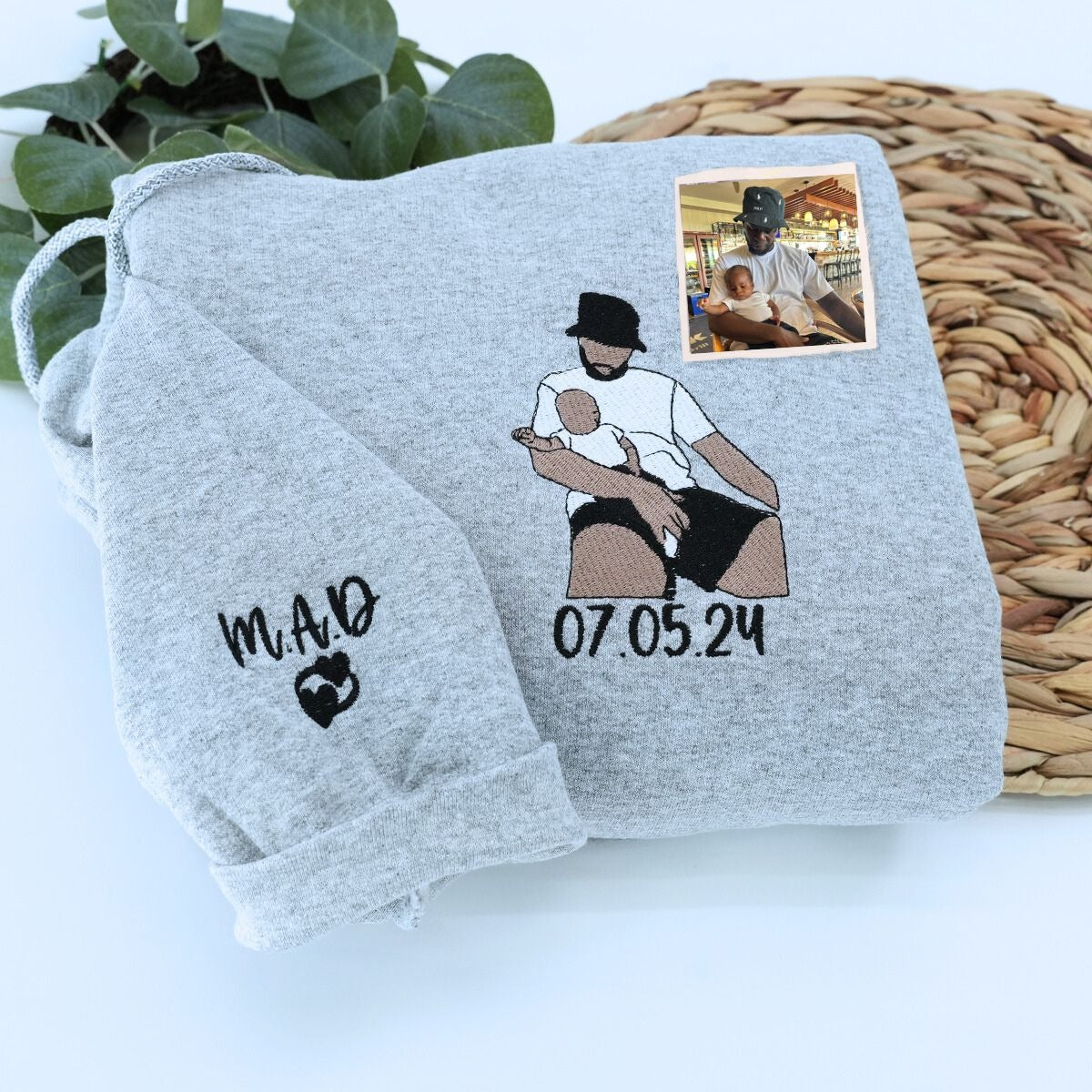Custom Dad Life Photo Hoodie or Sweatshirt – Personalized Embroidered Gift for Father’s Day Birthday