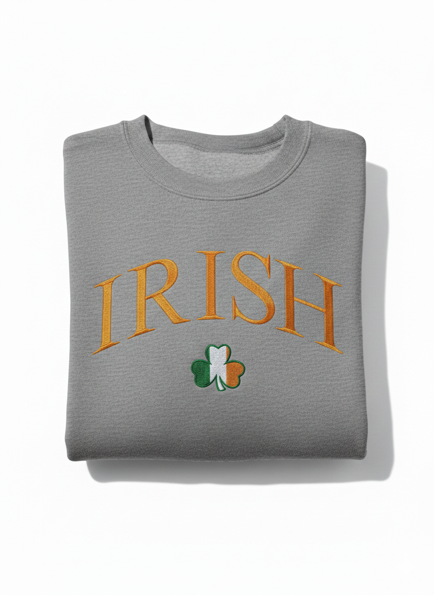 EMBROIDERED IRISH Sweatshirt Embroidered Sweatshirt St Patrick Sweatshirt Lucky Sweatshirt Comfort Color Sweatshirt Gift For Her Cozy Gift