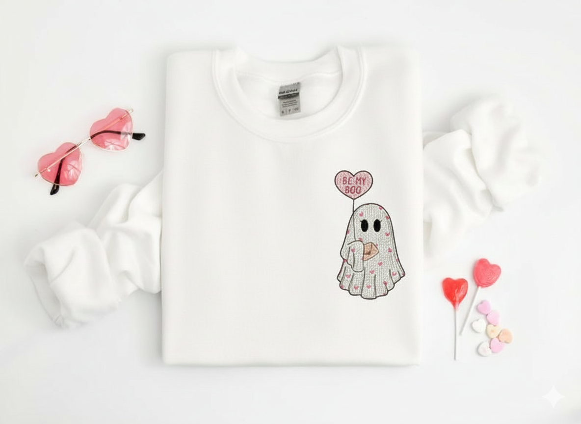 Be My Boo Sweatshirt, Ghost Sweater, Valentines Day Hoodie, XOXO Sweatshirt, Women Valentines Day Sweatshirt, Heart Sweatshirt