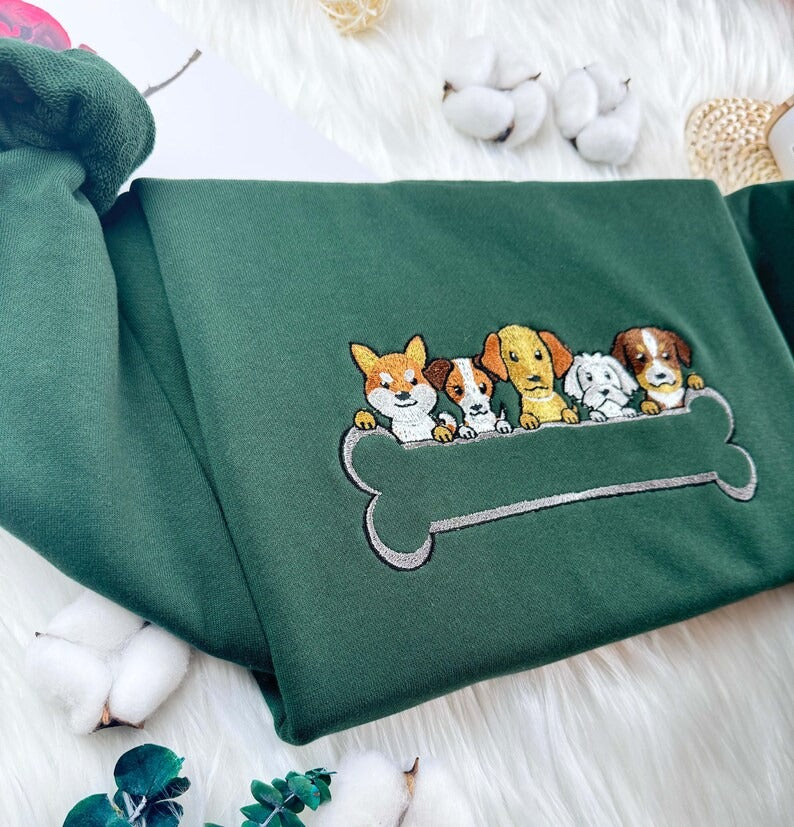 Embroidered Dog Family Sweatshirt | Custom Dog Breed Hoodie