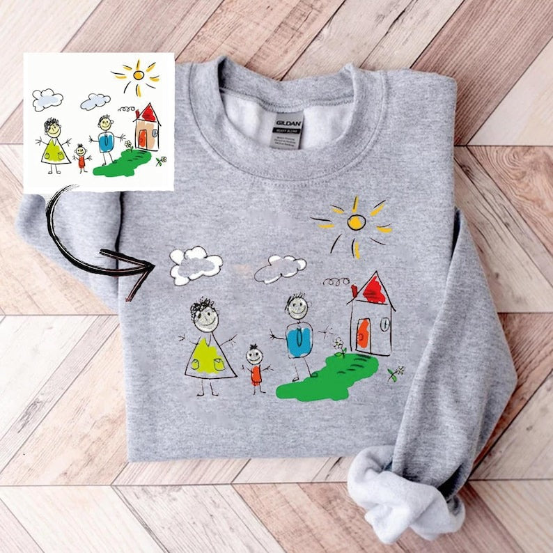 Custom Kids Drawing Sweatshirt: Personalized Art Gift