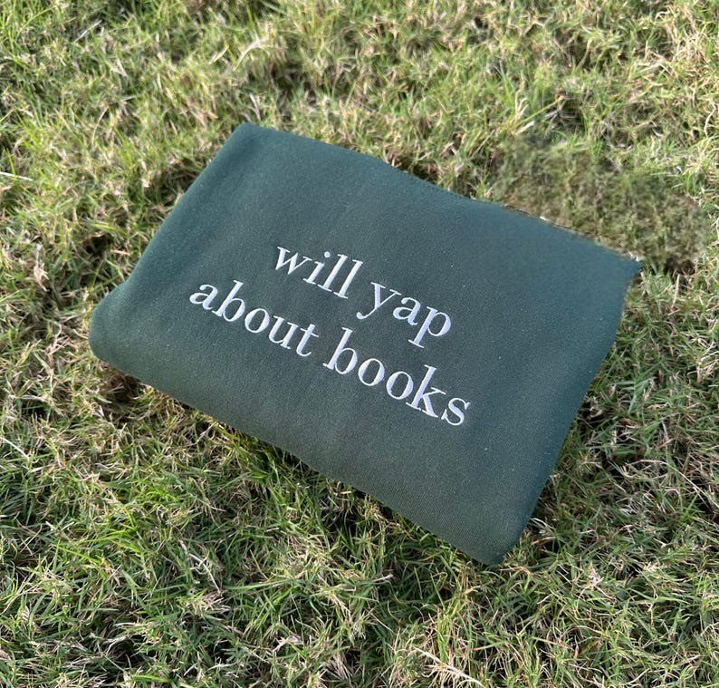 Will Yap About Books Embroidered Sweatshirt, Bookish Sweatshirt Merch, Book Lover Shirt, Reader Shirt Gifts, Bookworm Gifts, Funny Gifts