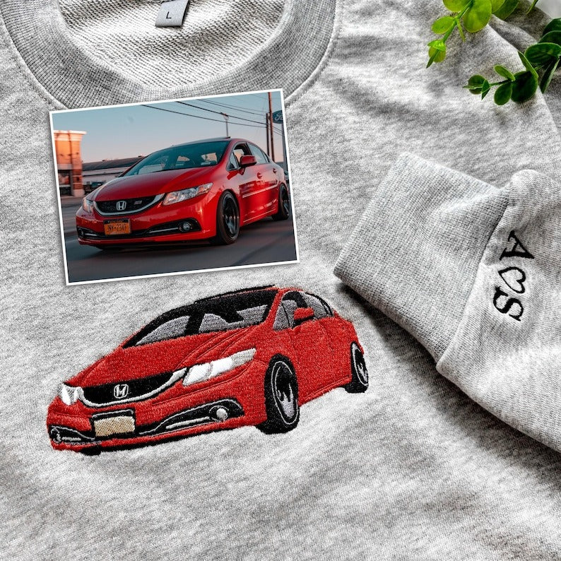 Personalized Gifts for Boyfriend, Custom Car Embroidered Hoodie, Car Photo Embroidered,Car Lover Gift,Christmas Gifts