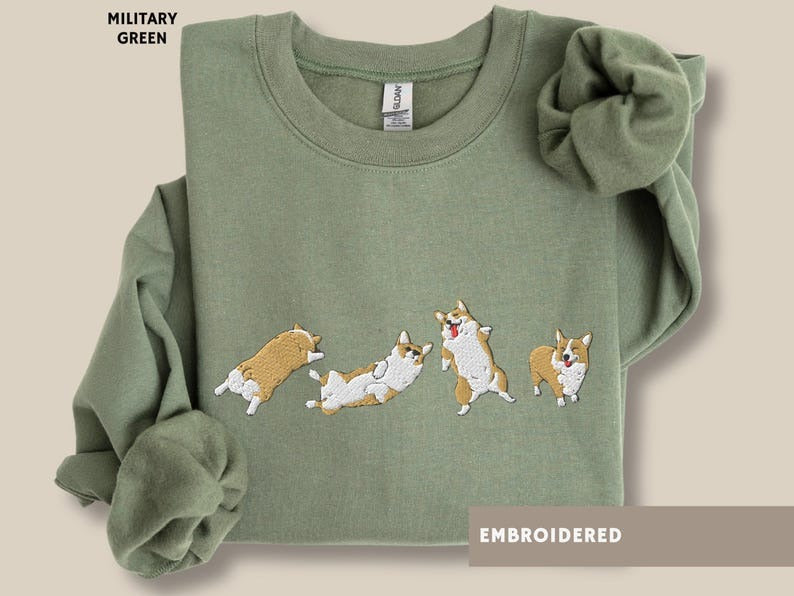 Embroidered Corgi Sweatshirt Aesthetic Corgi Shirt Corgi Lover Sweater Mothers Day Fathers Day Gift for Corgi Dog Dad Mom Welsh Corgi