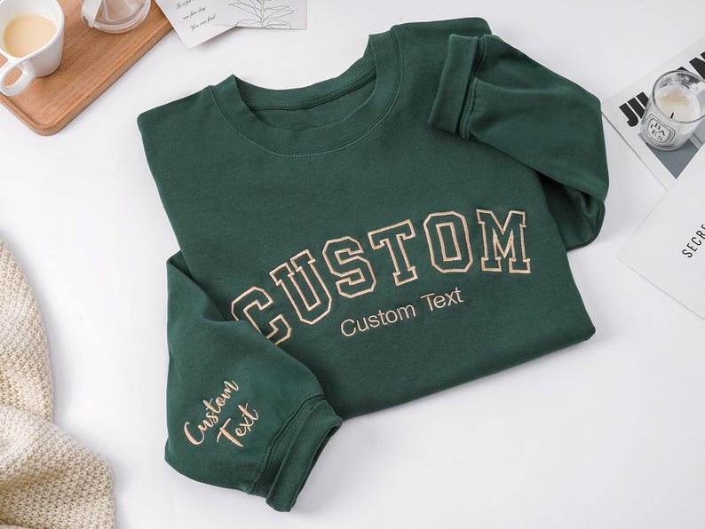 Custom Embroidered Sweatshirt, Custom Text Sweatshirt, Personalized Embroidered Crewneck, Custom Sweatshirt, Embroidery Crewneck