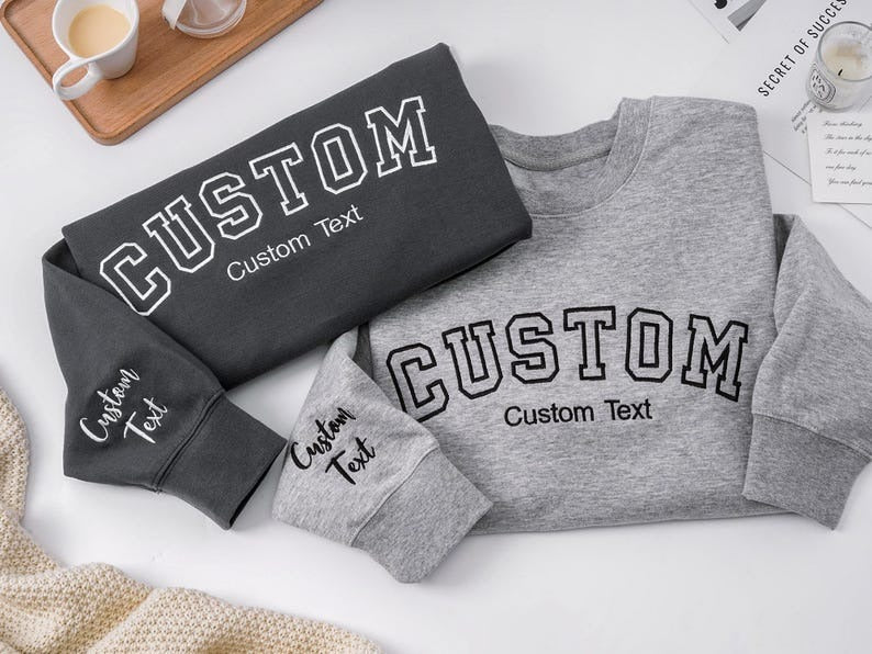 Custom Embroidered Sweatshirt, Custom Text Sweatshirt, Personalized Embroidered Crewneck, Custom Sweatshirt, Embroidery Crewneck