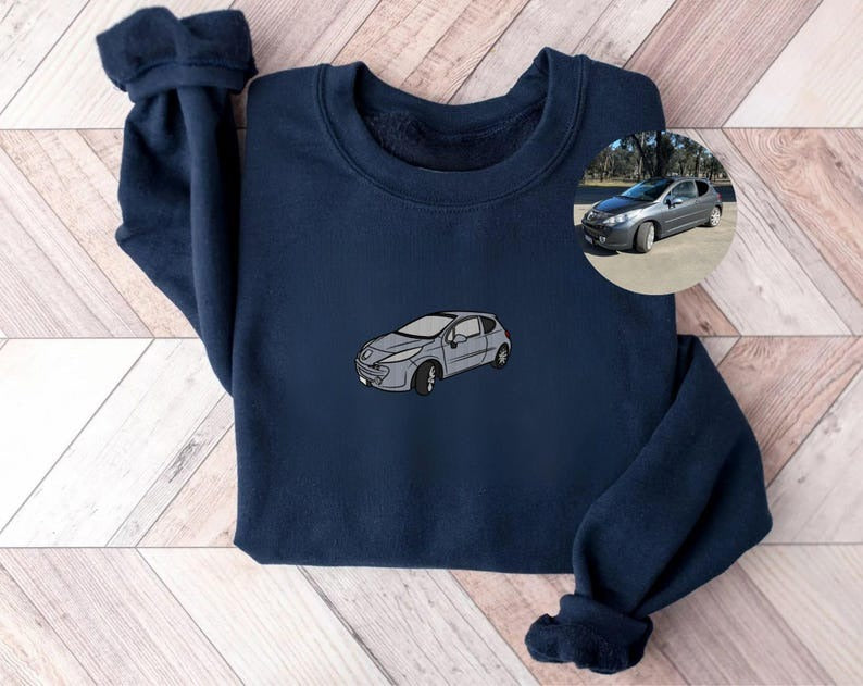 Custom Car Embroidered Hoodie, Personalized Car Lover Gift