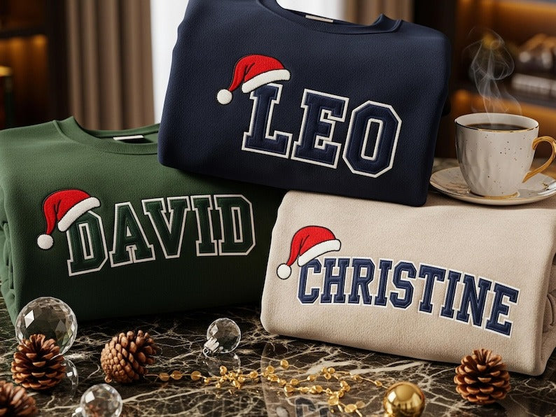 Family Christmas Name Sweatshirt, Personalized Christmas Family Sweatshirt, Custom Christmas Sweatshirt, Monogrammed Family Christmas Hoodie