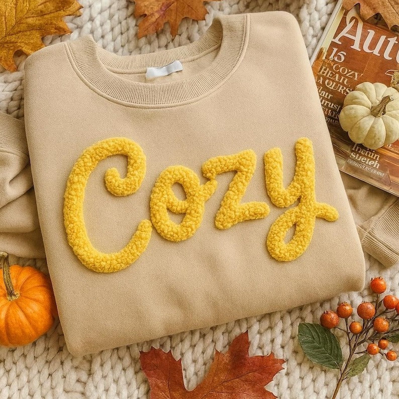 HONEY Chenille Yarn Embroidered Sweatshirt, Personalized Honey Sweater, Cozy Grandma Gift, Mother’s Day or Christmas Embroidered Shirt