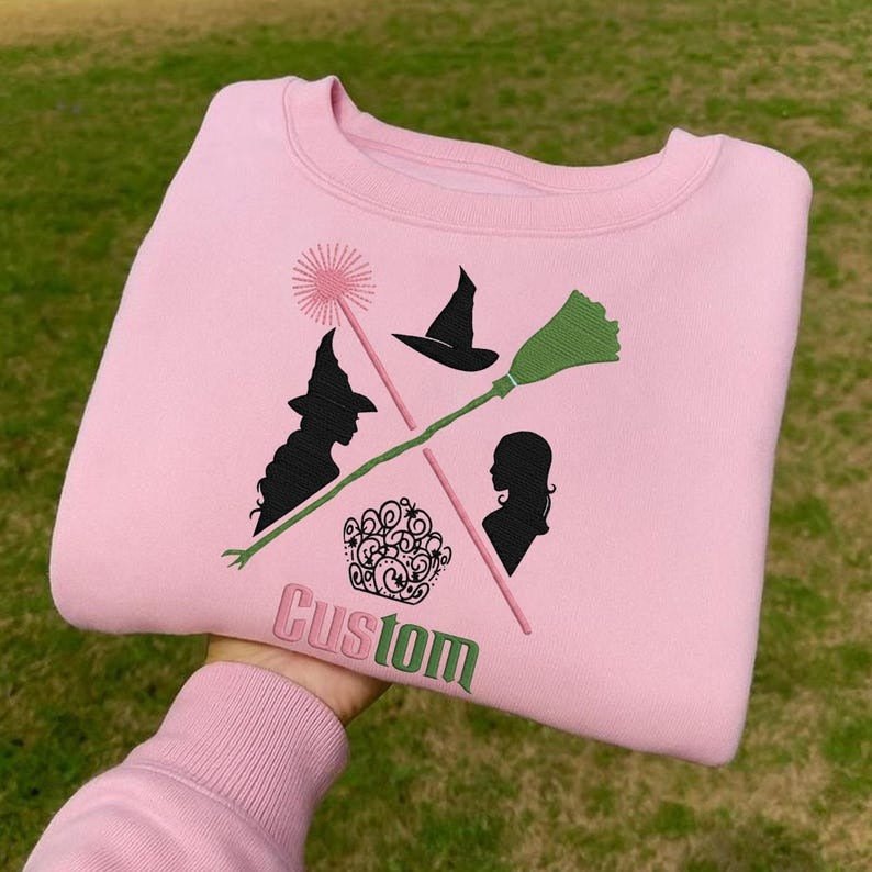 Embroidered Wicked Custom Name Shirt, Elphaba Glinda Wicked Movie, Wizard Shiz University, Defying Gravitiy, Changed For Good, Movie Lover