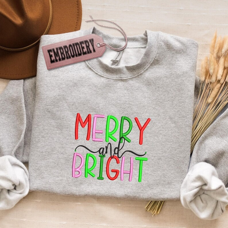 Embroidered Sweatshirt, Holiday Sweatshirt, Christmas Crewneck Sweatshirt, Cute Christmas Gift Hoodie, Festive Holiday Gift, Winter Hoodie