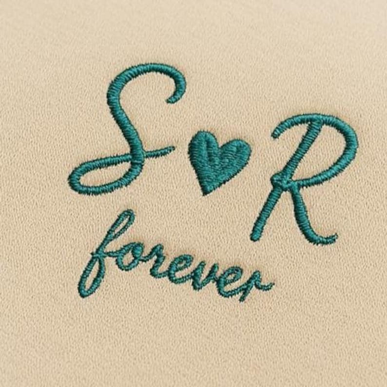 Personalized Embroidered Sweatshirt With Initials, Custom Couple Hoodie, Matching Valentines Outfit, Wedding Gift