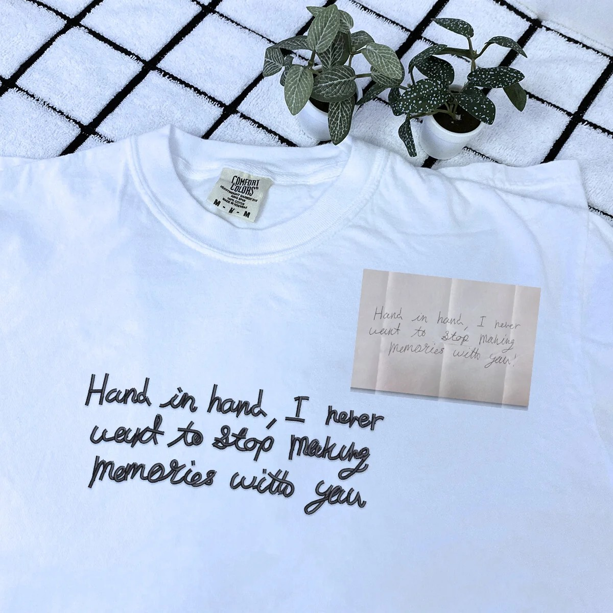 Custom Handwriting Embroidery T-Shirt –  Comfort Colors® 1717